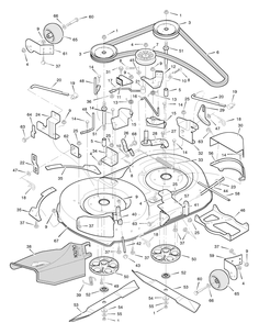Mower Housing Diagram and Parts List for 42830B 1996 Briggs and Stratton Lawn Tractor